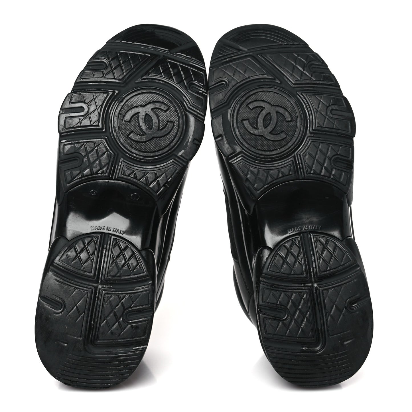 Lambskin Fabric CC Uniform Sneakers 39.5 Black