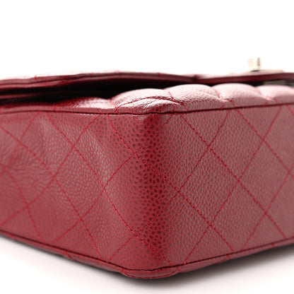 Chanel Caviar Quilted Medium Double Flap Dark Red 9 of 11