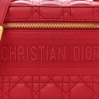 Christian Dior Lambskin Cannage Small Diortravel Vanity Case Red 8 of 10