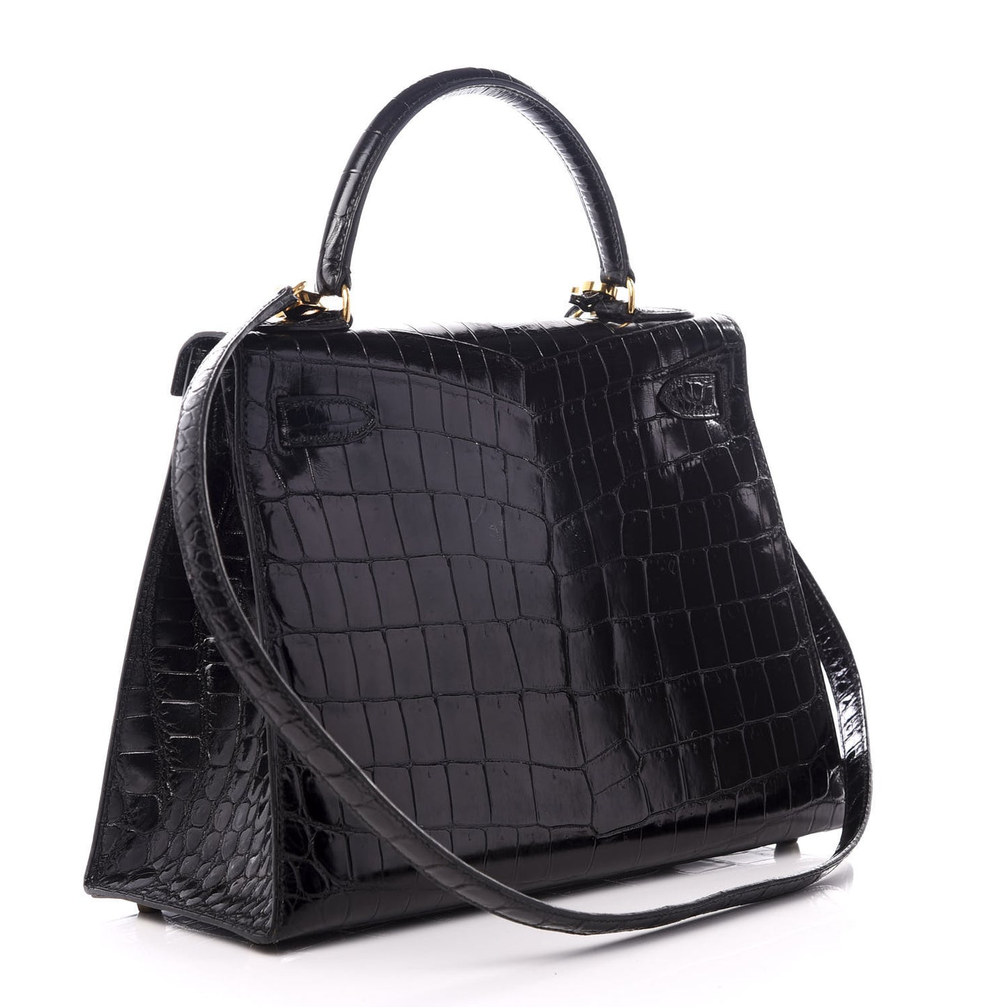 Shiny Niloticus Crocodile Kelly Sellier 28 Black
