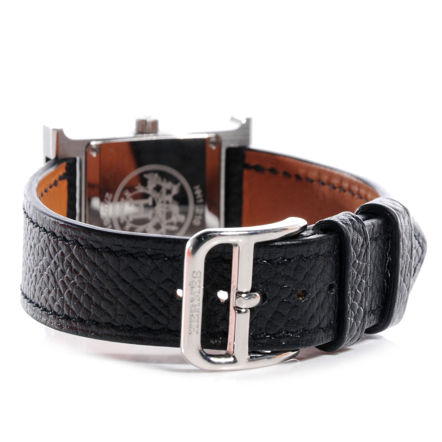 Stainless Steel Epsom 21mm Heure H Hour Quartz Watch Noir