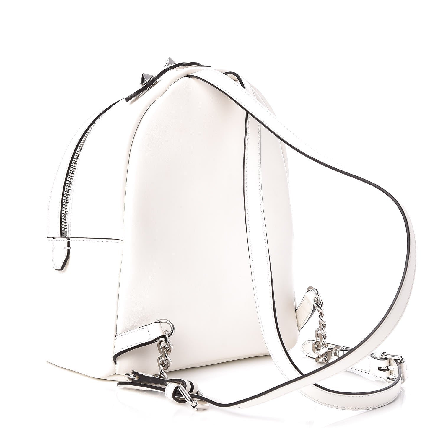 Fendi Vitello Century Nappa Flowerland Studded Mini Backpack White Ice Multicolor 3 of 7