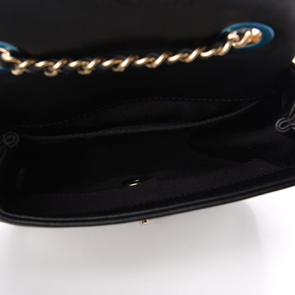 Chanel Calfskin Quilted Graphic Mini Flap Bag White Black 5 of 10