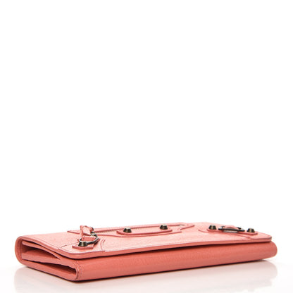 Balenciaga Agneau Classic Hardware Money Wallet Rose Azalee 4 of 11