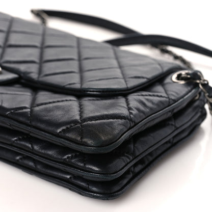 Chanel Lambskin Quilted Chanel 3 Accordion Flap Bag Black 9 of 10