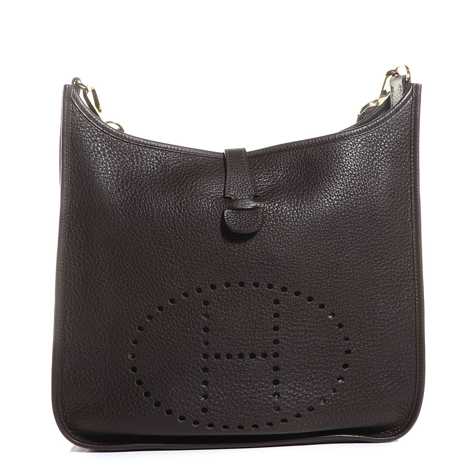 Hermes Taurillon Clemence Evelyne GM Chocolate 1 of 15