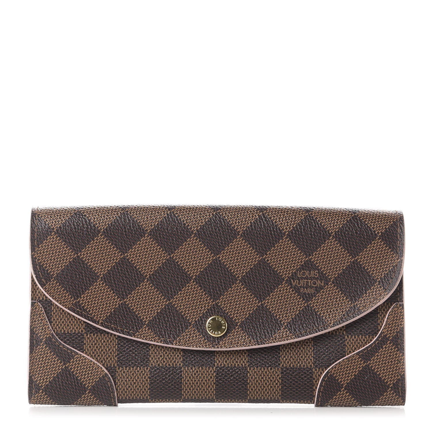 Louis Vuitton Damier Ebene Caissa Wallet Rose Ballerine 1 of 8