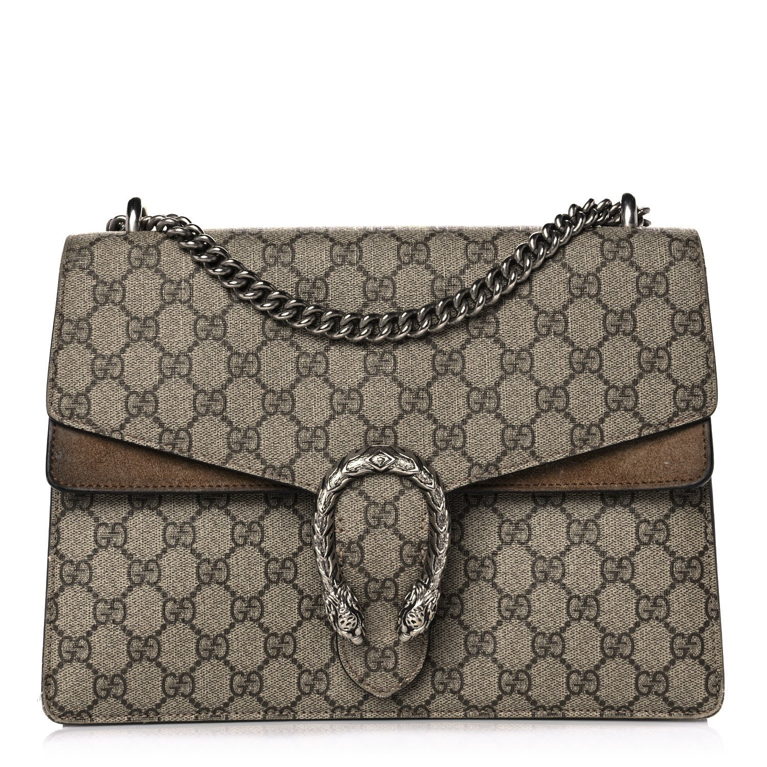 Gucci GG Supreme Monogram Medium Dionysus Shoulder Bag Taupe 1 of 11