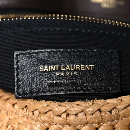 Saint Laurent Raffia Calfskin Monogram Medium Niki Chain Satchel Natural 6 of 12