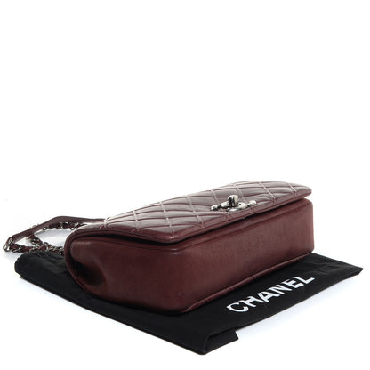 Chanel Calfskin Diamond Embossed New Chic Flap Burgundy 4 of 9