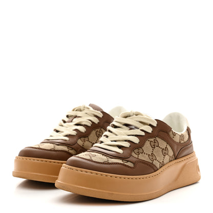 Gucci Calfskin GG Monogram Womens Platform 55mm Sneakers 37.5 Hezelnut Beige Ebony Mystic White 4 of 10