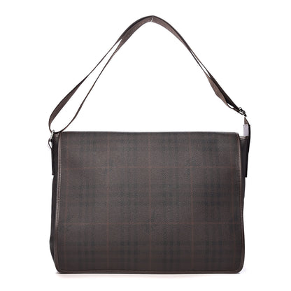 Burberry Smoked Haymarket Check Messenger Bag Brown 1 of 10