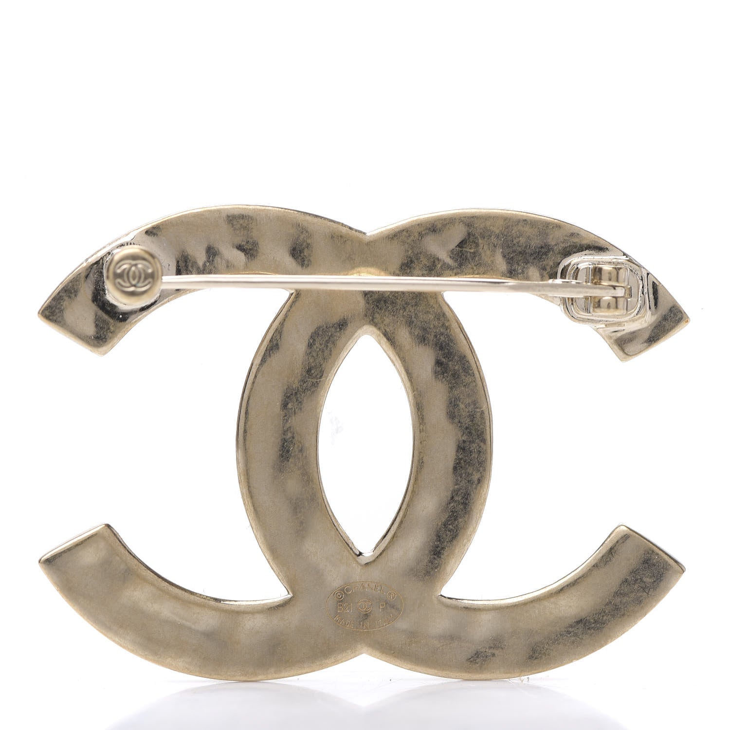 Chanel Metal CC Diamond Quilted Brooch Light Gold 4 of 5