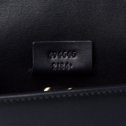 Gucci Calfskin Super Mini Sylvie Chain Shoulder Bag Black 7 of 9