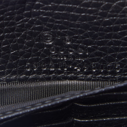 Gucci Pebbled Calfskin Soho Wallet on Chain Black 5 of 7