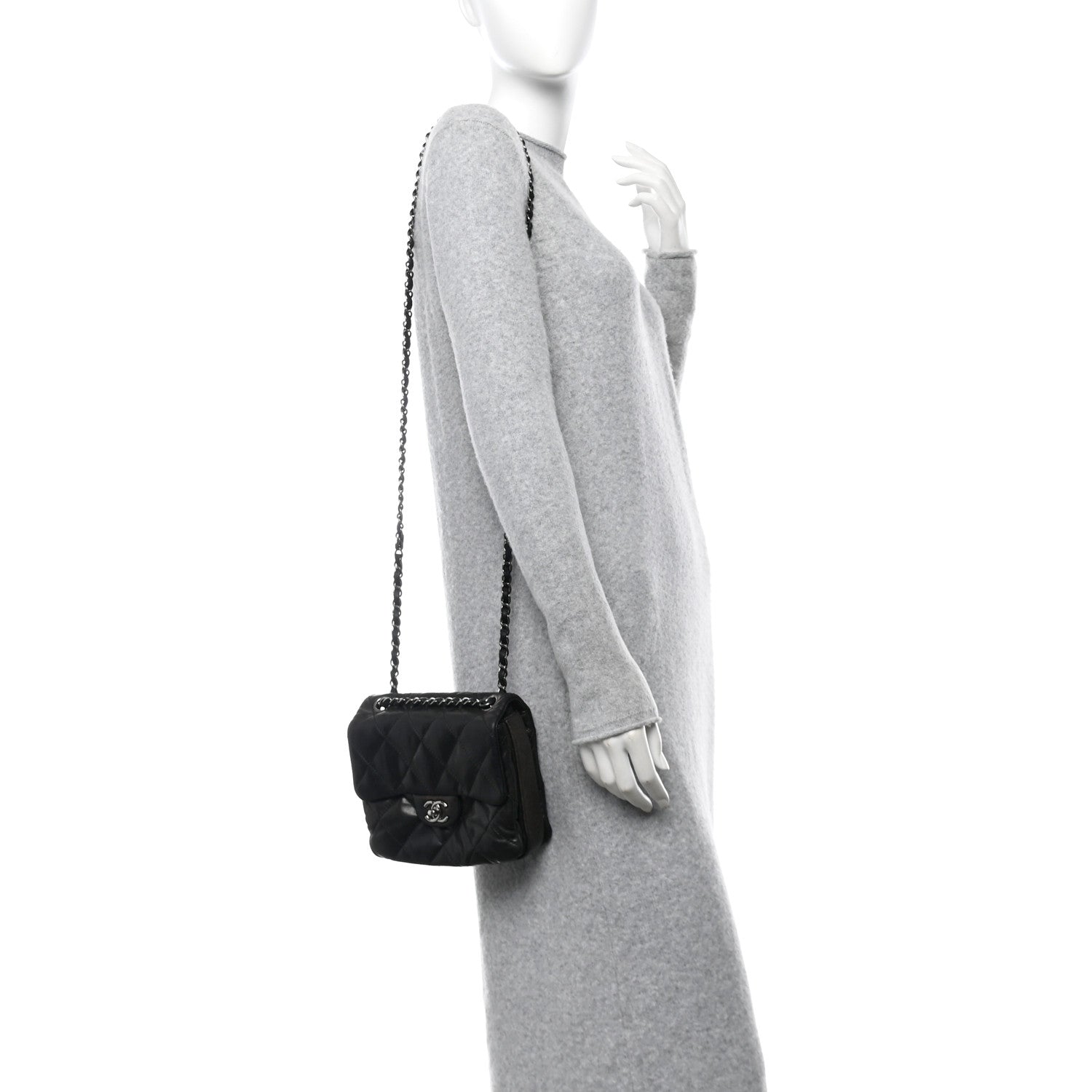Chanel Lambskin Quilted Mini Chanel 3 Flap Black 2 of 11