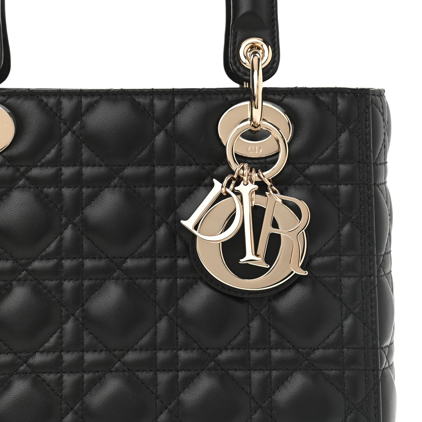 Lambskin Cannage Medium Lady Dior Black