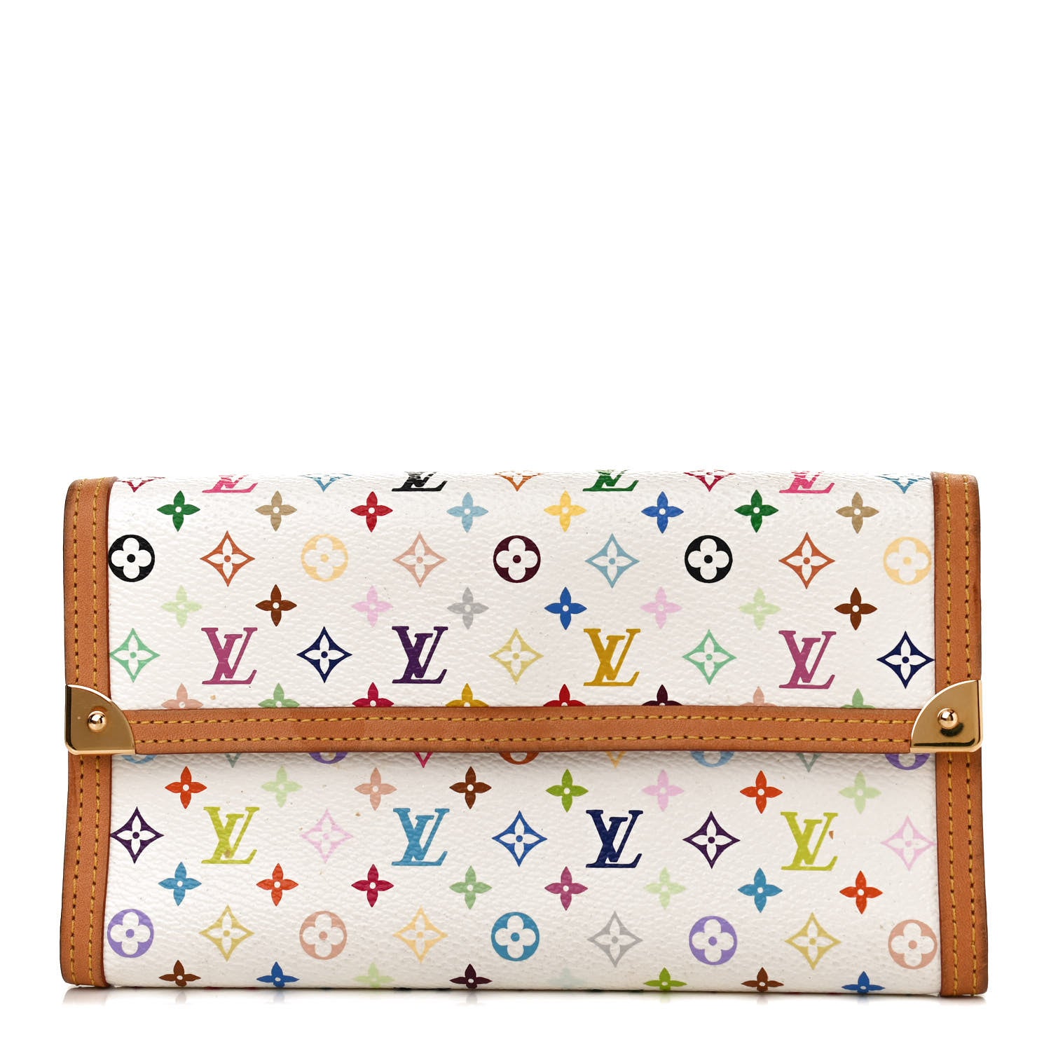 Louis Vuitton Monogram Multicolor Porte Tresor International Wallet White 1 of 9