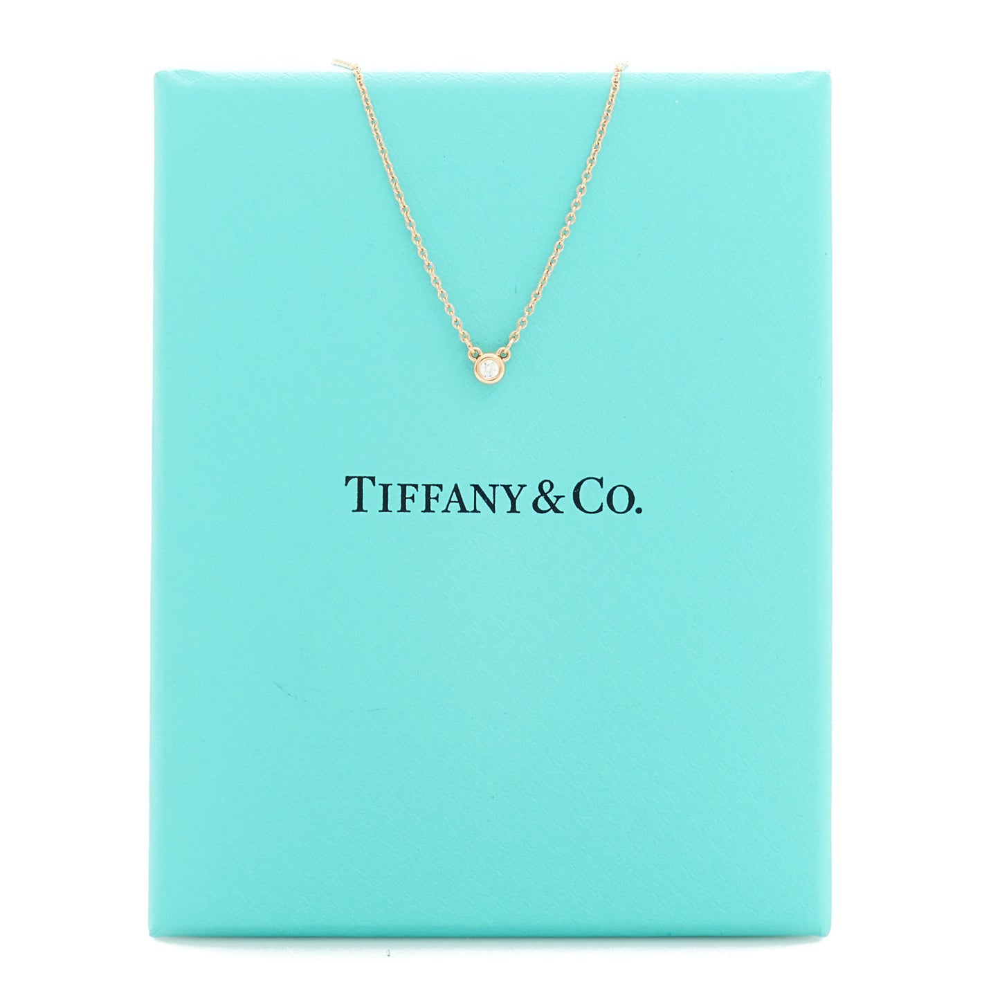 18K Rose Gold Diamond .03ct Elsa Peretti Diamonds by the Yard Pendant Necklace