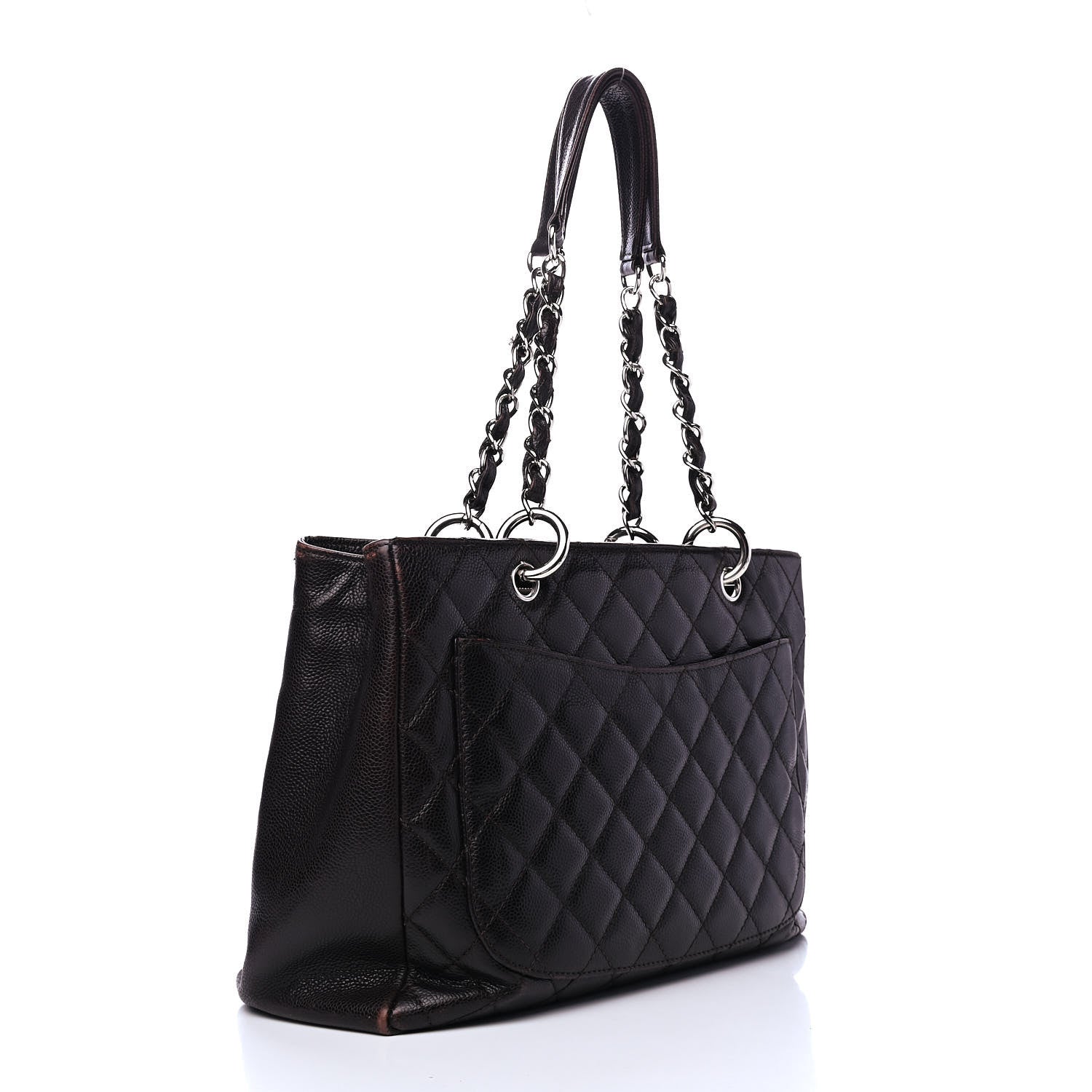 Chanel Caviar Quilted Grand Shopping Tote GST Dark Brown 2 of 4