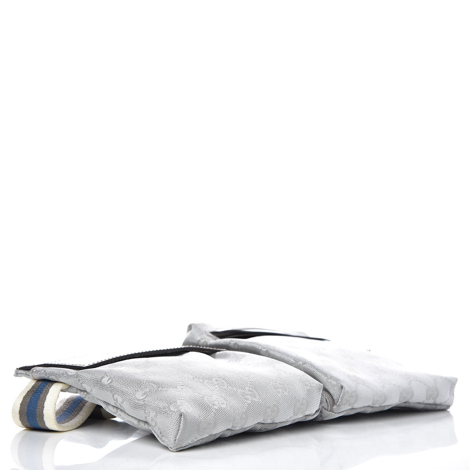 Gucci GG Monogram Web Double Pocket Belt Bag Silver 4 of 10