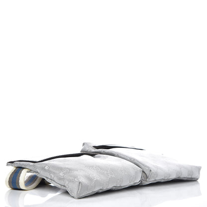 Gucci GG Monogram Web Double Pocket Belt Bag Silver 4 of 10