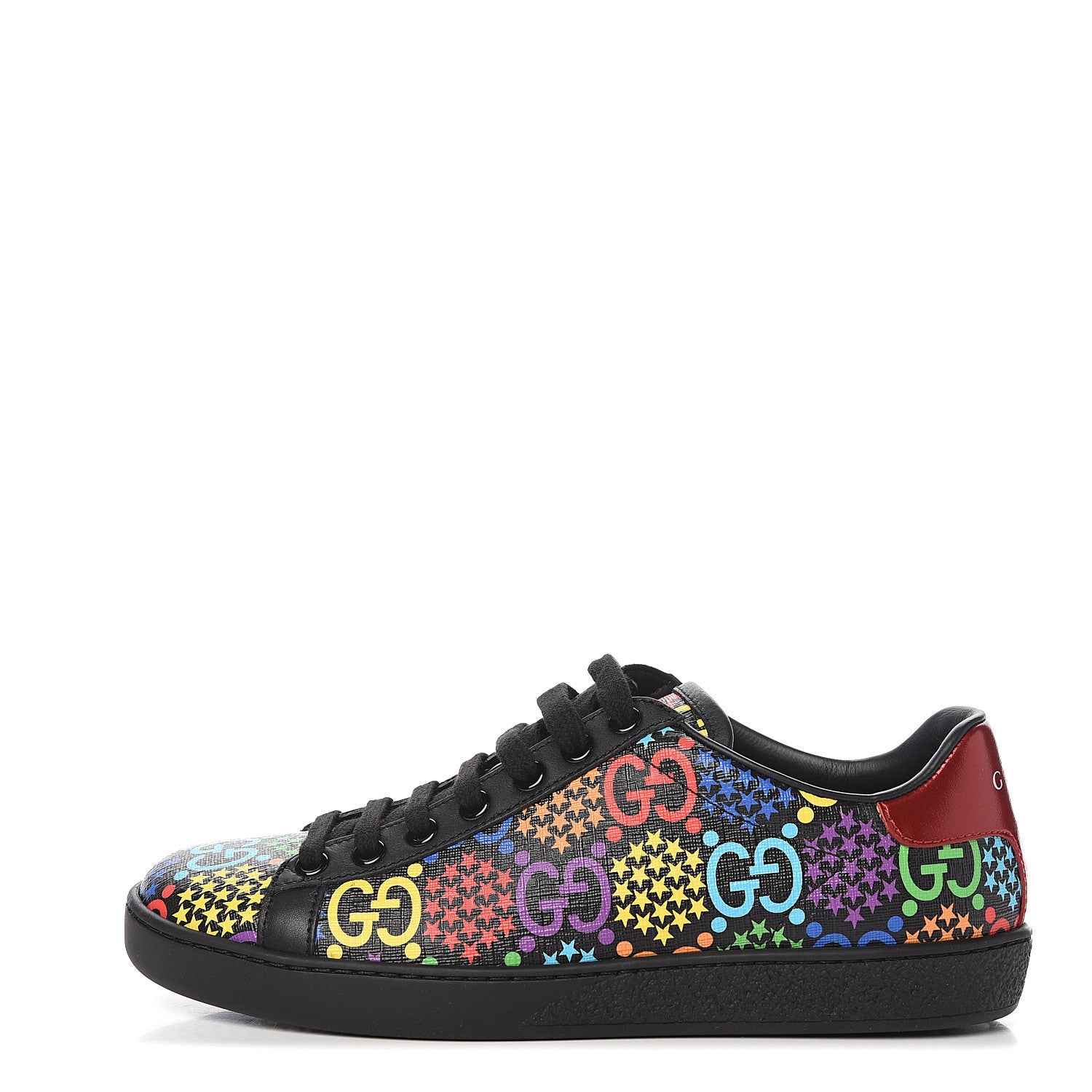 Gucci GG Supreme Monogram Psychedelic Womens Ace Sneakers 35.5 Black Multicolor 1 of 9