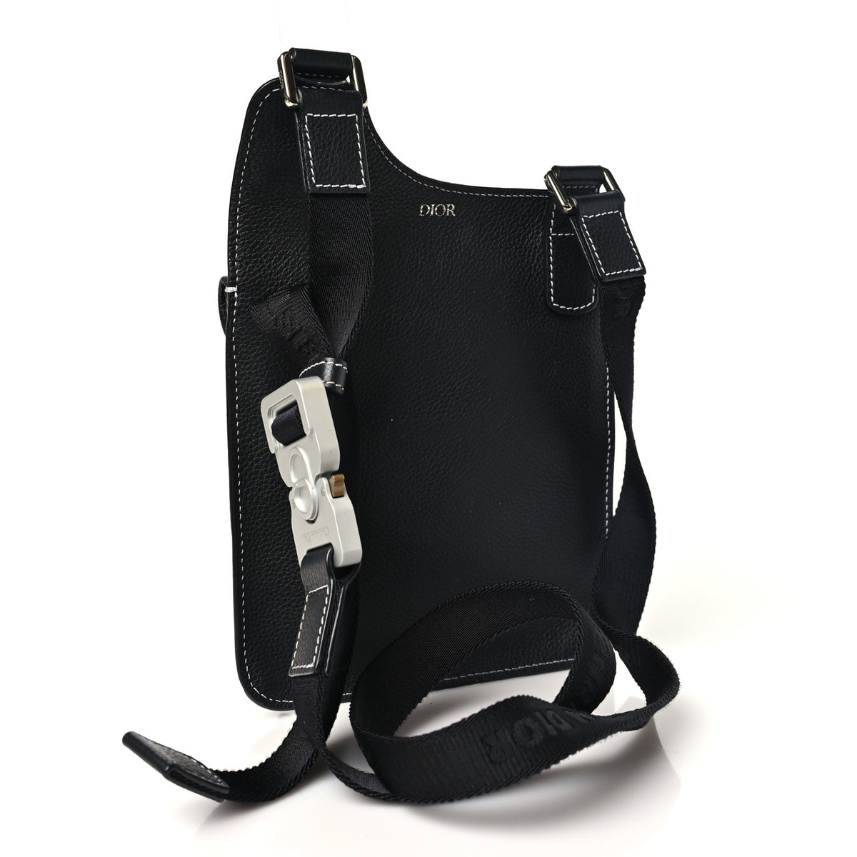 Christian Dior X KAWS Grained Calfskin Bee Saddle Pouch Black 2 of 8