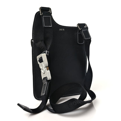 Christian Dior X KAWS Grained Calfskin Bee Saddle Pouch Black 2 of 8