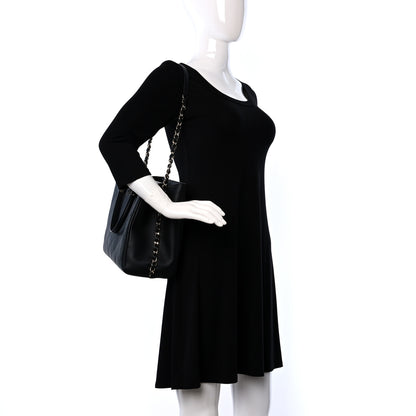 Chanel Bullskin Stitched Medium Shopping Bag Black 2 of 11
