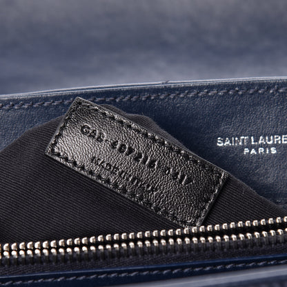 Saint Laurent Calfskin Y Quilted Monogram Medium Loulou Chain Satchel Denim Blue 9 of 10