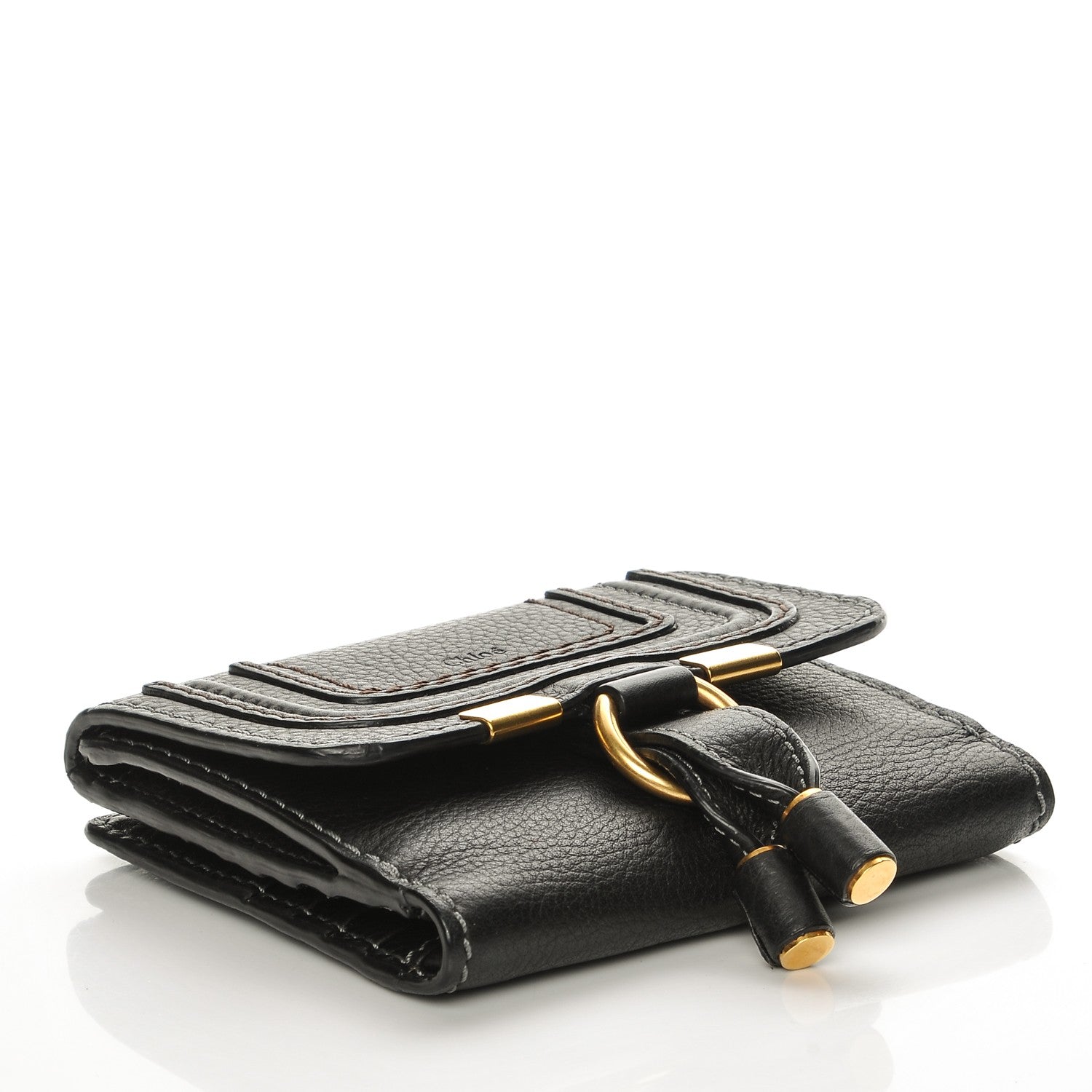 Chloe Grained Calfskin Marcie Square Wallet Black 4 of 10