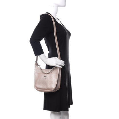 Chanel Metallic Calfskin Quilted Jungle Stroll Hobo Gold 2 of 10