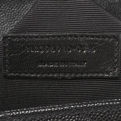 Saint Laurent Grain De Poudre Matelasse Chevron Large Monogram Satchel Black 8 of 10