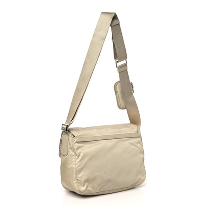 Prada Re-Nylon Vela Saffiano Pocket Double Buckle Messenger Shoulder Bag Deserto 3 of 11
