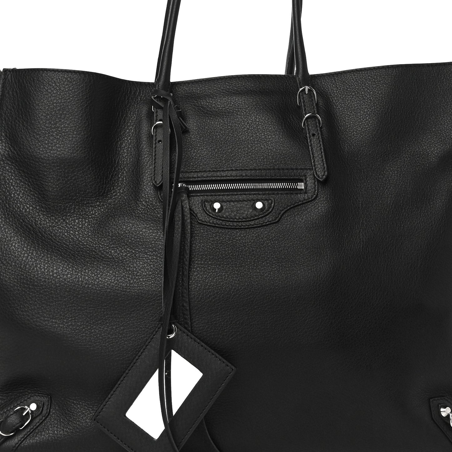 Supple Calfskin Papier A4 Zip Around Tote Black