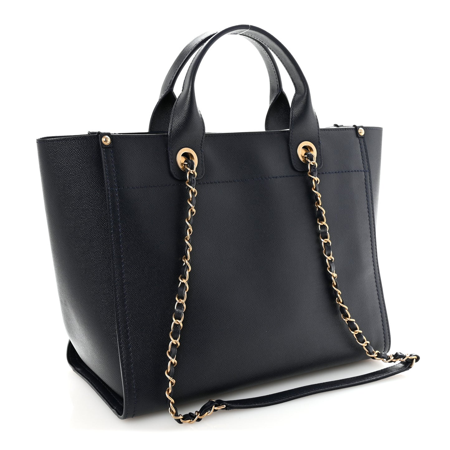 Caviar Small Studded Deauville Tote Navy