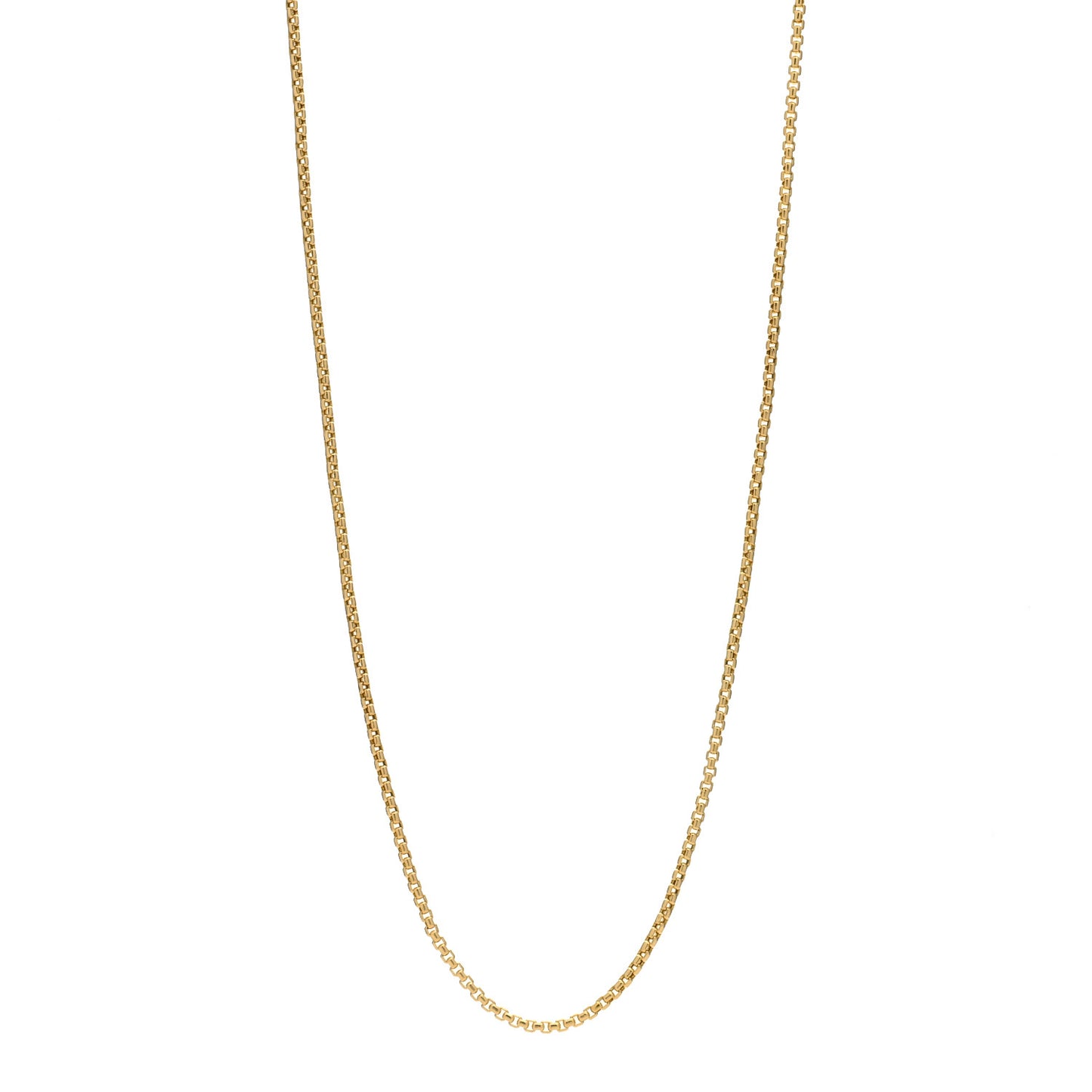 18K Yellow Gold 2.5mm Box Chain Necklace 25"