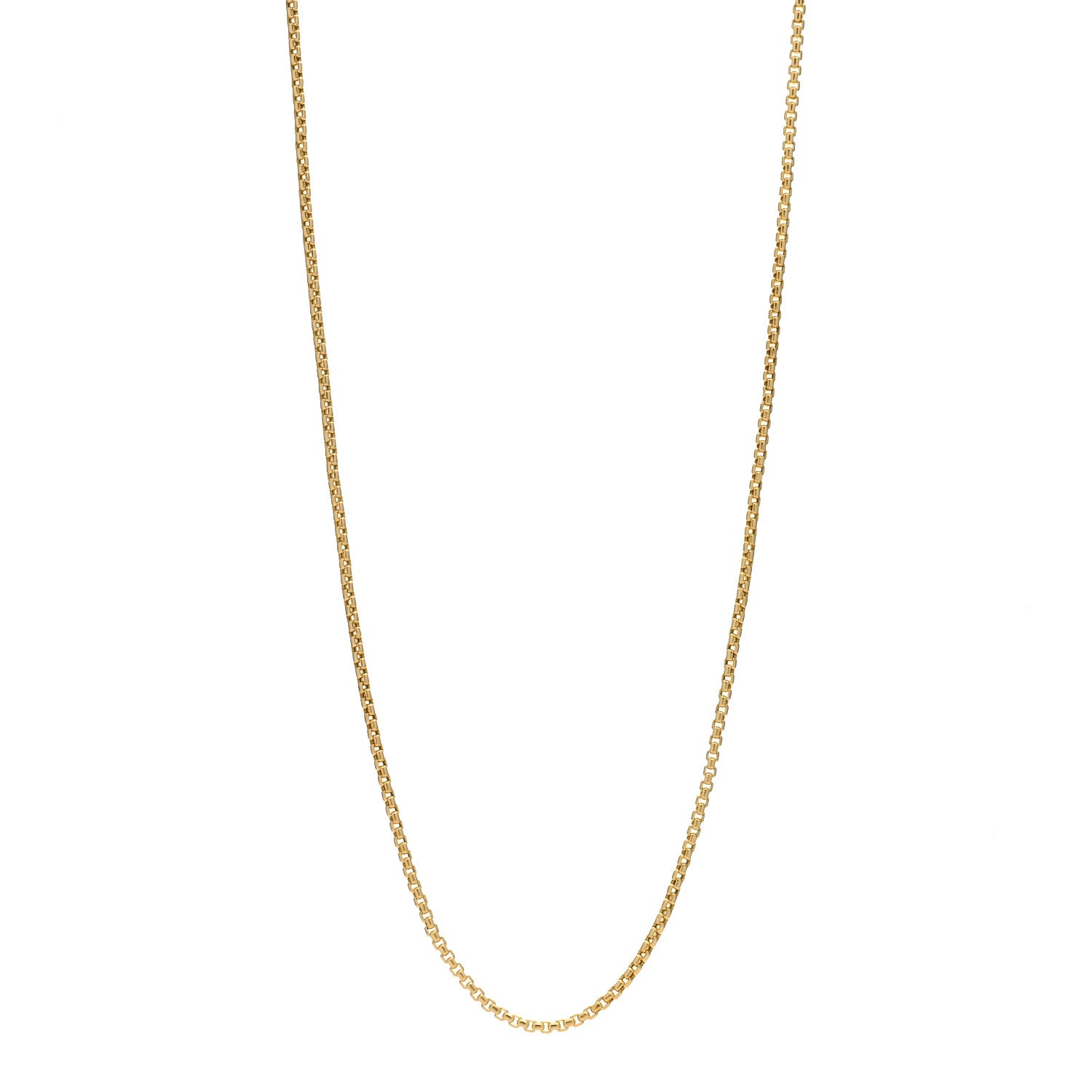 John Hardy 18K Yellow Gold 2.5mm Box Chain Necklace 25" 1 of 3
