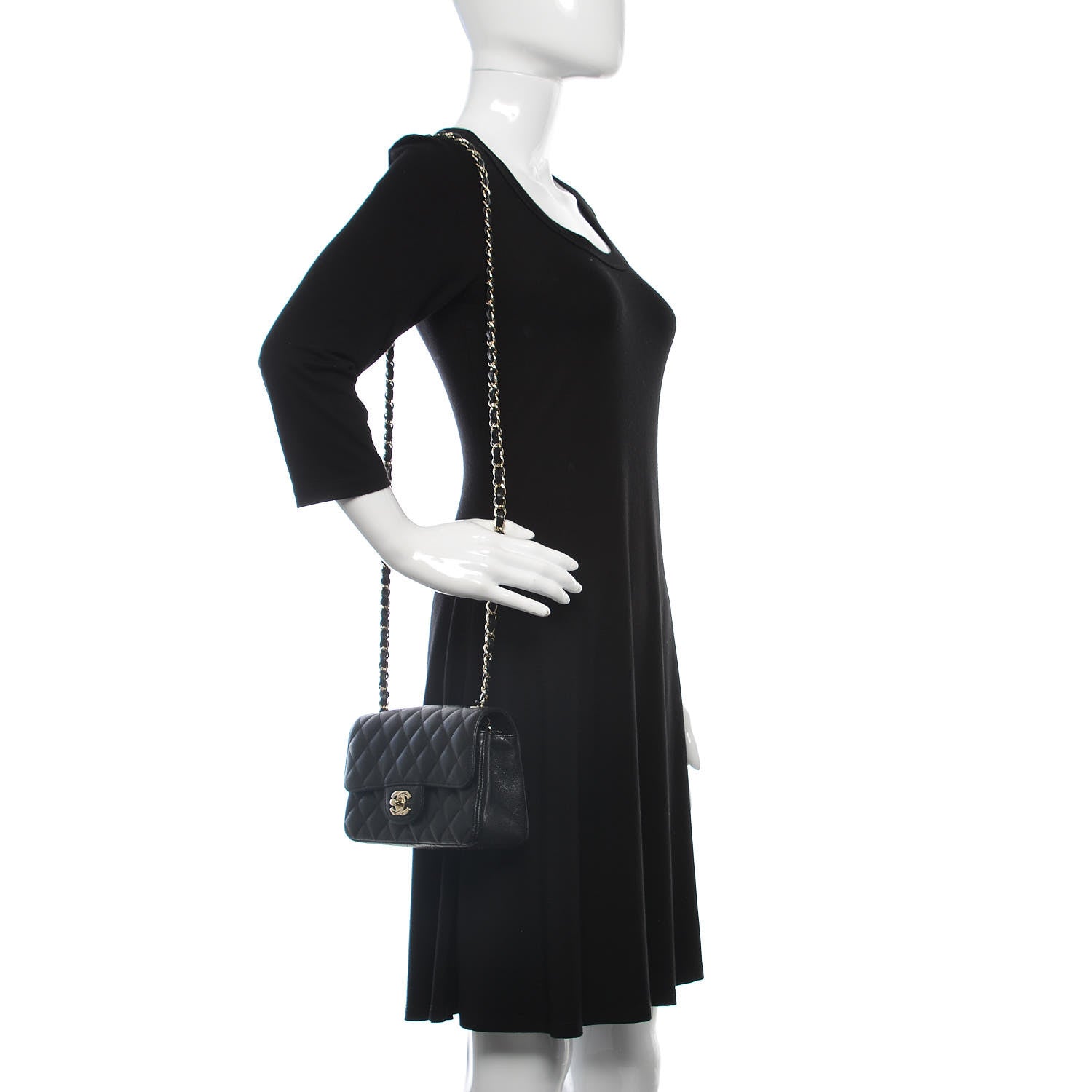Chanel Caviar Quilted Mini Rectangular Flap Black 2 of 9