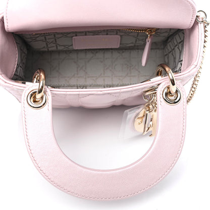 Christian Dior Metallic Lambskin Cannage Mini Lady Dior Lotus 4 of 4
