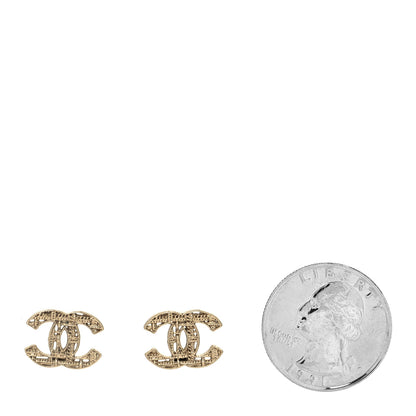 Chanel Tweed Effect CC Earrings Gold 2 of 4