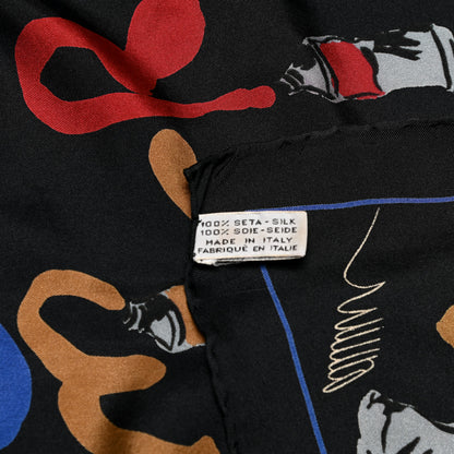 Louis Vuitton Silk Paint Scarf Black Multicolor 4 of 6