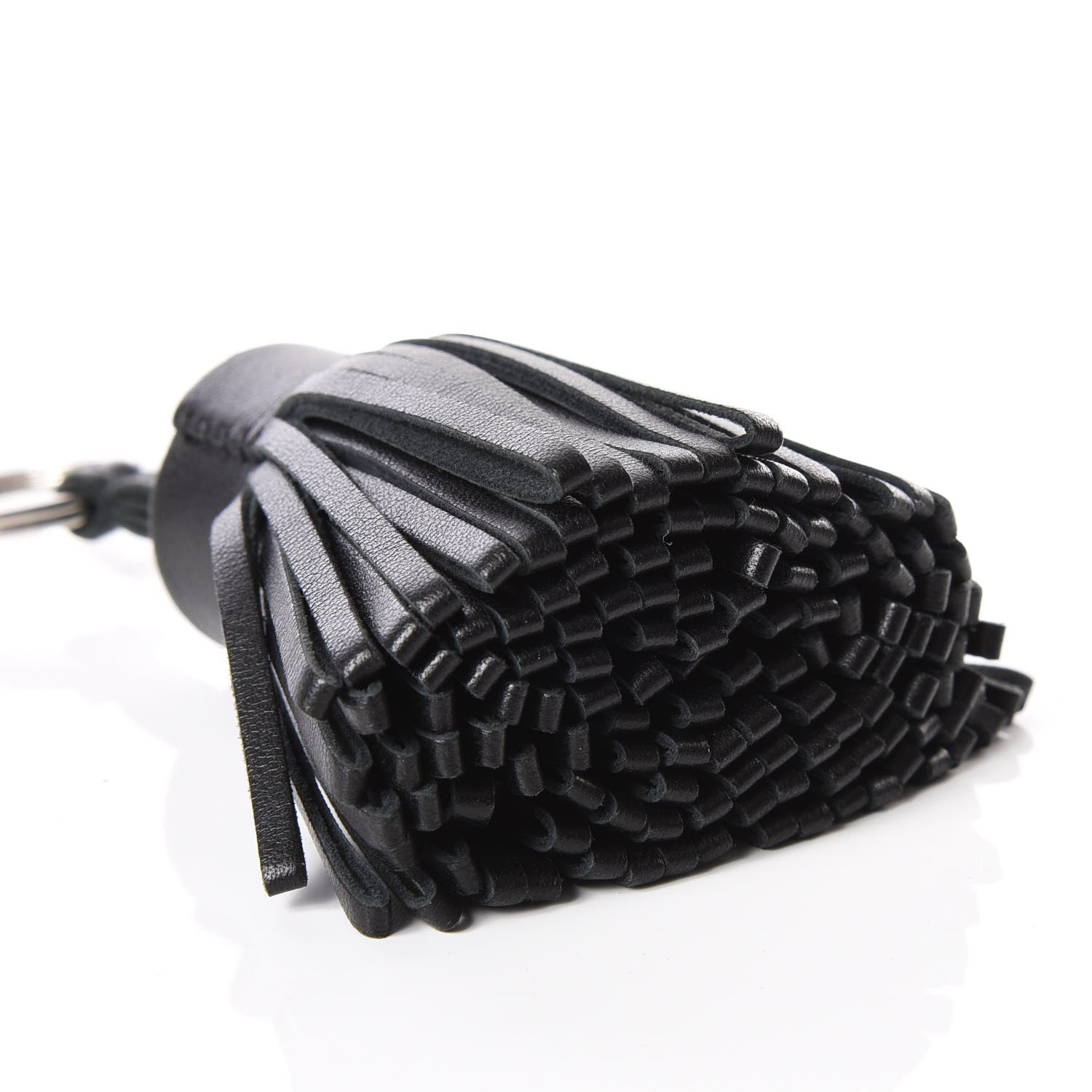 Hermes Lambskin Carmen Tassel Key Holder Black 4 of 4