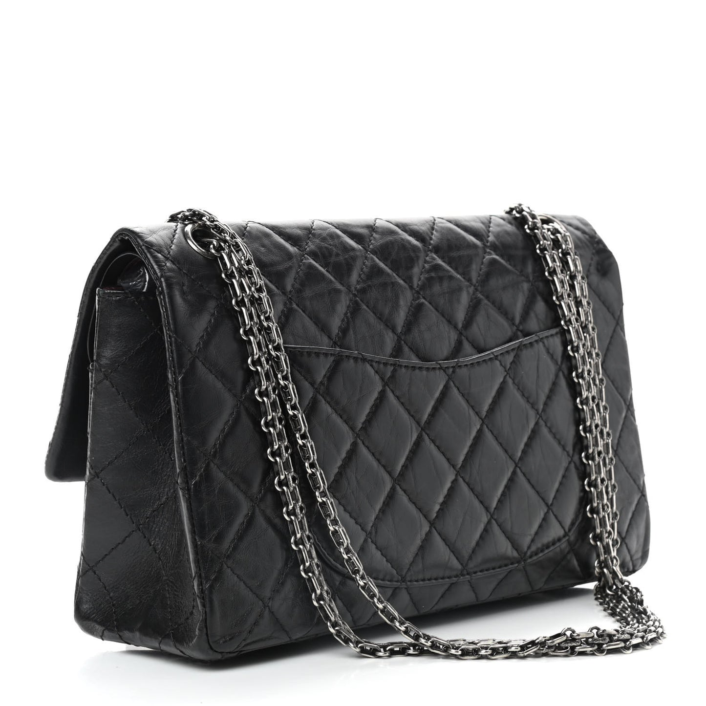 Aged Calfskin Quilted 2.55 Reissue 226 Flap Black