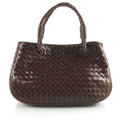 Bottega Veneta Leather Intrecciato Woven Tote Ebano 1 of 9