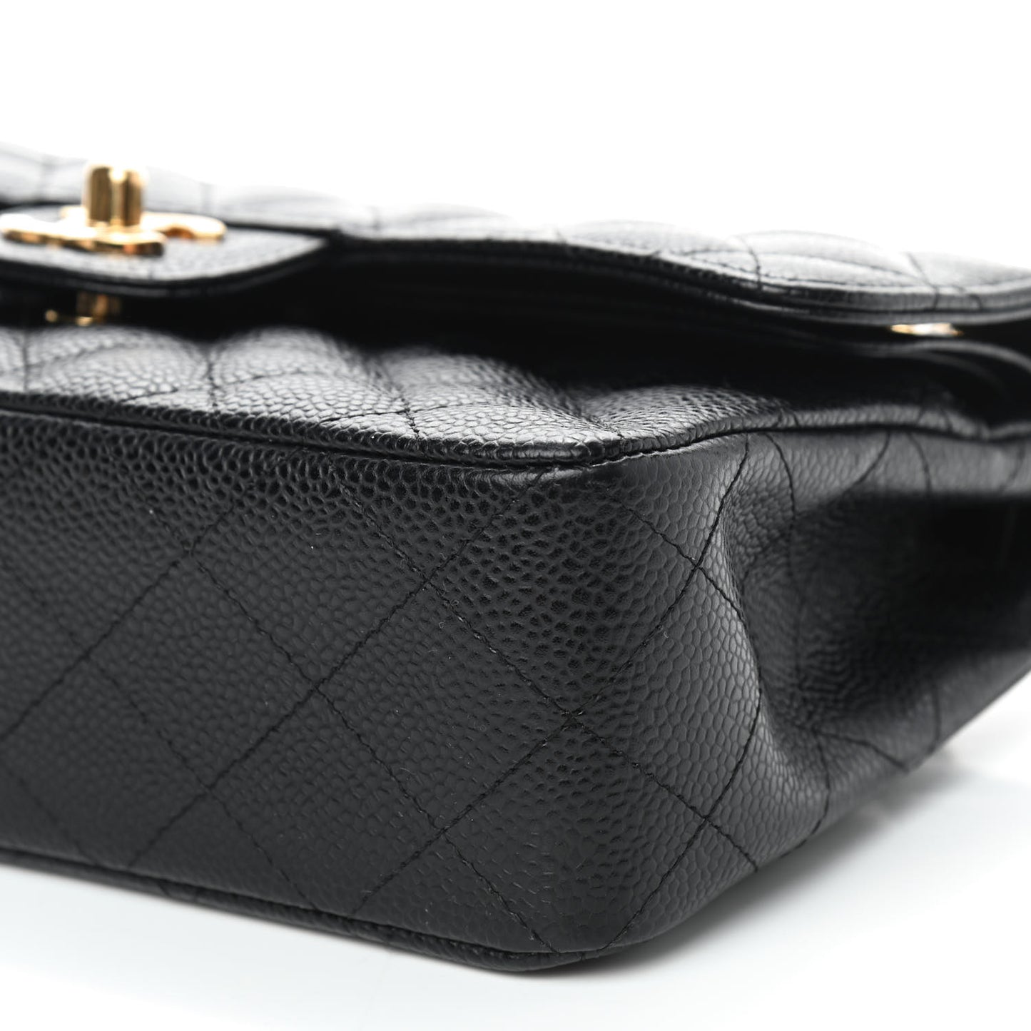 Caviar Quilted Small Double Flap Black