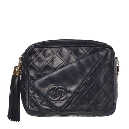 Chanel Lambskin Quilted CC Tassel Camera Case Blue 1 of 14