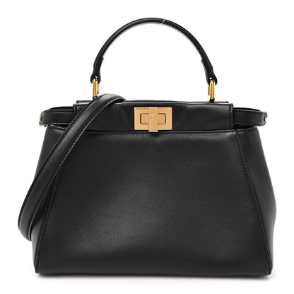 Fendi Nappa Mini Peekaboo Iconic Satchel Black 1 of 11