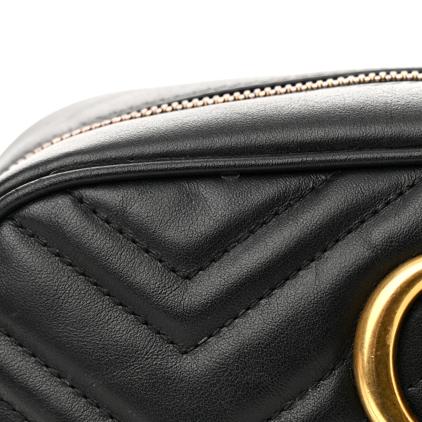 Calfskin Matelasse Small GG Marmont Chain Shoulder Bag Black
